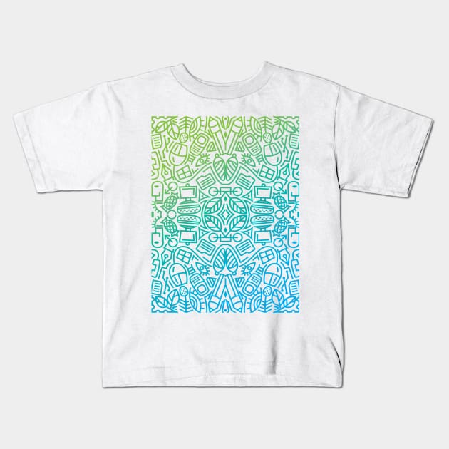 Decorative Art Digital Pattern 3 Kids T-Shirt by GeeTee